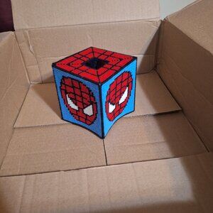 spiderman mask tissue box cover plastic canvas